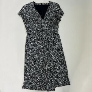 Boss By Hugo Boss Black Gray Jersey Enedita Print Midi Career Women's Size M